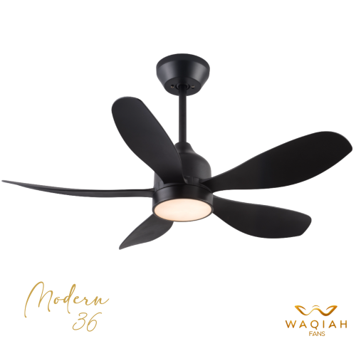 Waqiah Modern 36-Inch BLDC Ceiling Fan With Under Light Black
