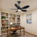 Waqiah Modern 36-Inch BLDC Ceiling Fan With Under Light Black