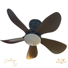 Waqiah Vintage 32-Inch BLDC Ceiling Fan With Under Light Wooden