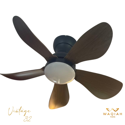 Waqiah Vintage 32-Inch BLDC Ceiling Fan With Under Light Wooden