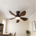 Waqiah Vintage 32-Inch BLDC Ceiling Fan With Under Light Wooden