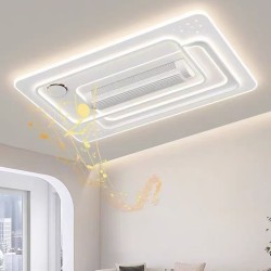 WAQIAH Cloud Luxury Bladeless Ceiling Fan With Light  Rectangular D-12