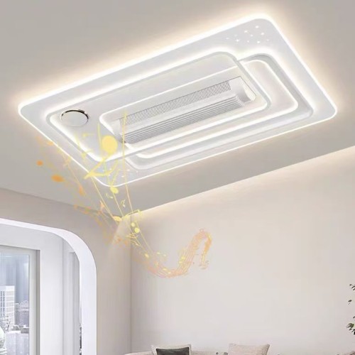 WAQIAH Cloud Luxury Bladeless Ceiling Fan With Light  Rectangular D-12