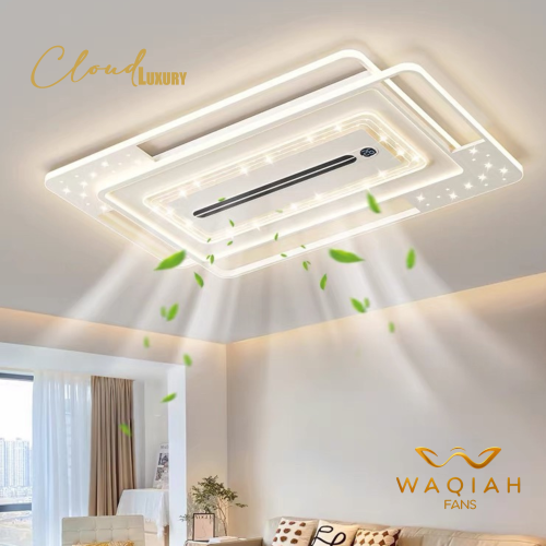 WAQIAH Cloud Luxury Bladeless Ceiling Fan With Light Rectangular D-16 WAQIAH Cloud Luxury Bladeless Ceiling Fan With Light Rectangular D-16