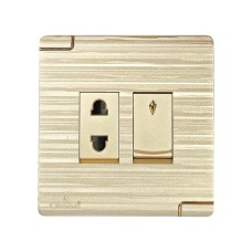 1 GANG 2 PIN SOCKET ALFAROSE OM9 SERIES GOLDEN