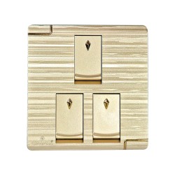 3 GANG SWITCH ALFAROSE OM9 SERIES GOLDEN