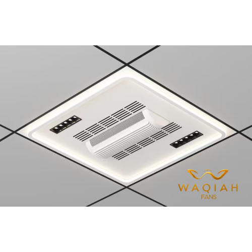 24x24 WAQIAH Cloud Bladeless Concealed Ceiling Fan With Light Square 