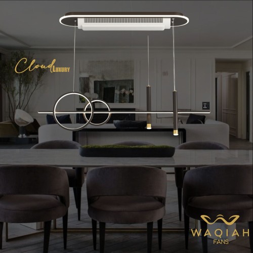 WAQIAH Cloud Bladeless Ceiling Fan With Light  Pendent Type BLACK
