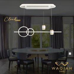 WAQIAH Cloud Bladeless Ceiling Fan With Light  Pendent Type WHITE