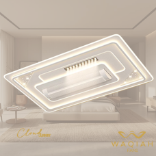 WAQIAH Cloud Luxury Bladeless Ceiling Fan With Light  Rectangular 1290