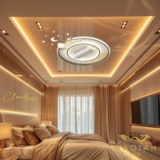 WAQIAH Cloud Luxury Bladeless Ceiling Fan With Light  Round 88003