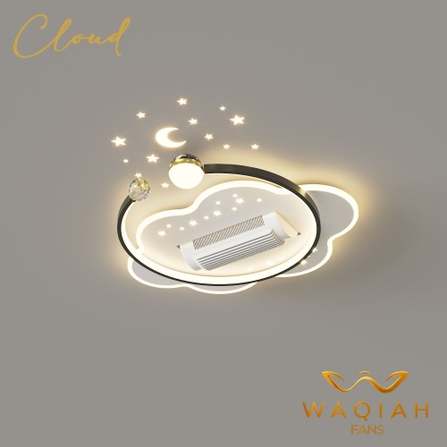 WAQIAH Cloud Luxury Bladeless Ceiling Fan With Light  Round 88003 CL