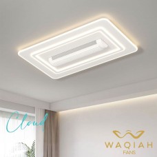 WAQIAH Cloud Bladeless Ceiling Fan With Light  Rectangular 