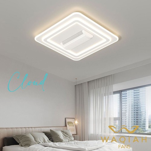 WAQIAH Cloud Bladeless Ceiling Fan With Light  Square