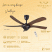 WAQIAH 5 Blade 52 inch Luxury Ceiling Fan Vintage Black Walnut 