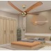 WAQIAH 5 Blade 52 inch Luxury Ceiling Fan Vintage Antique Walnut (Golden) 