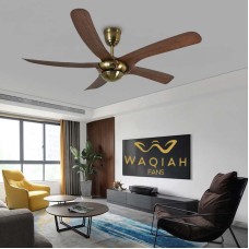 WAQIAH 5 Blade 52 inch Luxury Ceiling Fan Vintage Antique Walnut (Golden) 