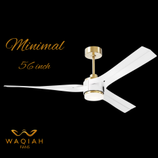 WAQIAH 56" 3-Blade Minimal Ceiling Fan White