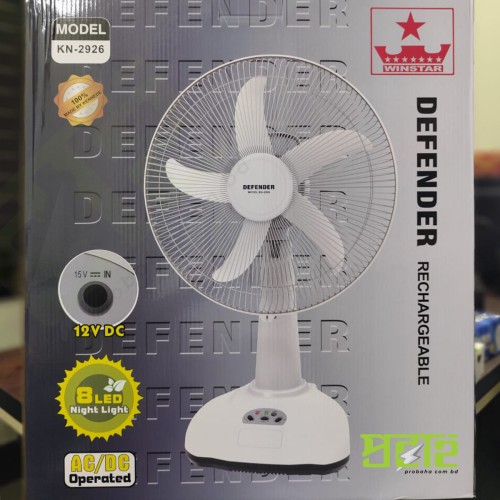 Defender KTH-2926 16″ Rechargeable/Charger table fan