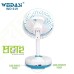 Weidasi Rechargeable Mini Fan With Side Light 3-Speed Switch USB Port 