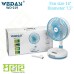 Weidasi Rechargeable Mini Fan With Side Light 3-Speed Switch USB Port 