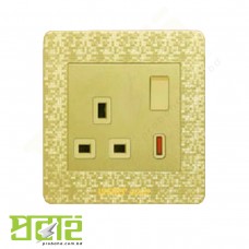 Wener Gold 3 pin Flat Multi Switch Socket