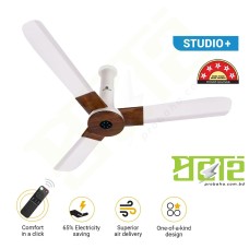  Atomberg Studio+ 48" 35W BLDC motor Energy Saving Anti-Dust Speed Indicator Light Ceiling Fan with Remote Control White Wood