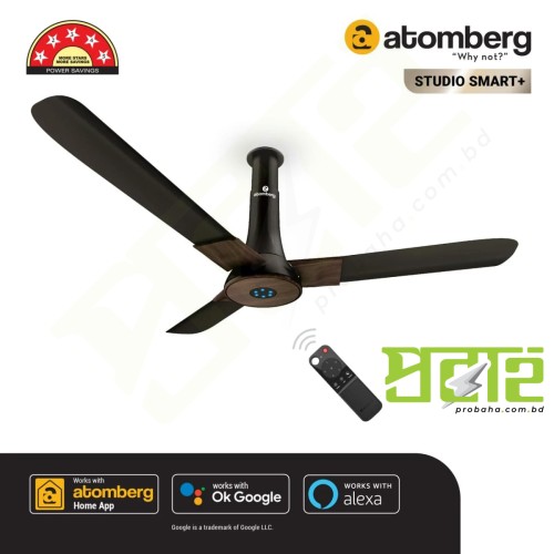  Atomberg Studio Smart+ 48" 28 Watt BLDC motor Energy Saving Anti-Dust Speed Indicator Light Ceiling Fan with Remote Control Earth Brown