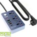 Maxline ML-804, 3 Socket & 4 USB With Lightning Port Fast Charging PD20W QC3.0 Multiplug Power 3 Socket Multiplug