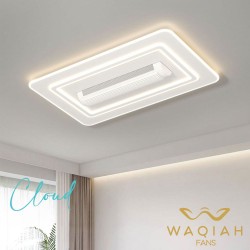 WAQIAH Cloud Bladeless Ceiling Fan With Light  Rectangular 