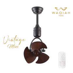 WAQIAH "Vintage Mini" Modern Small Room 12 Inch 360 Revolving Bracket Ceiling And Wall Mounted Fan With Remote Control.