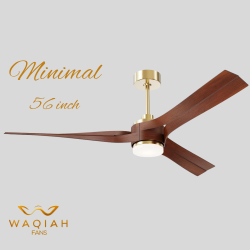 WAQIAH 56" 3-Blade Minimal Ceiling Fan Wooden